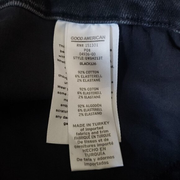 NWT Good American PLUS SZ 24 Good Waist High Waist Step Hem Black Stretch Jeans - Picture 9 of 13